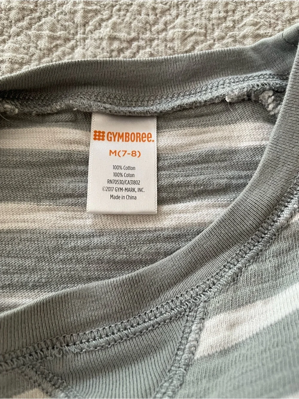 Gymboree Gray and Cream Striped Crewneck Sweater